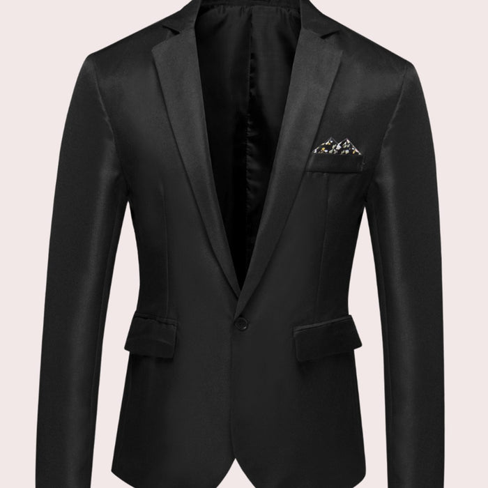 Men's Slim Fit Wedding Guest Blazer with Pocket Square