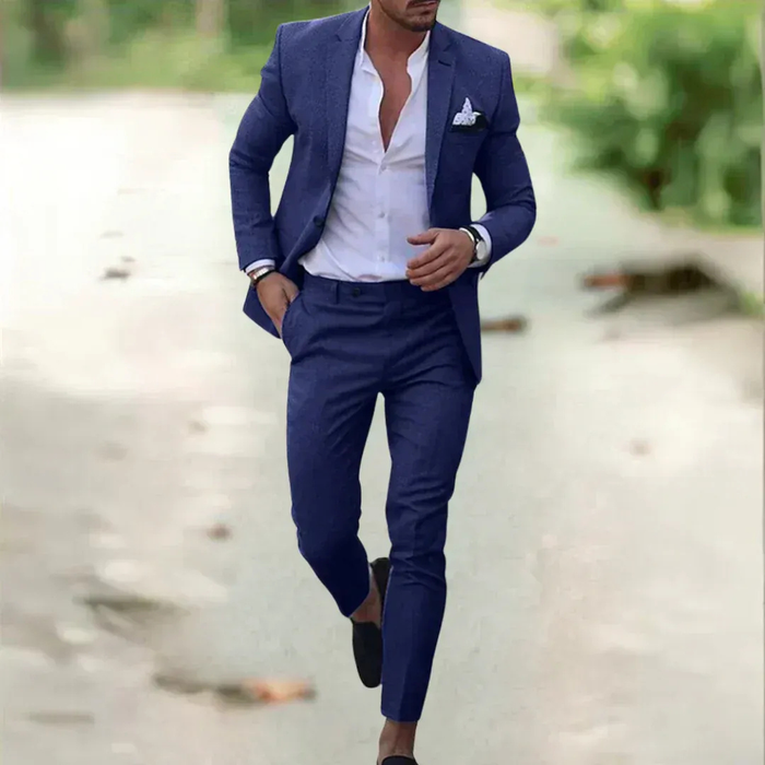 Men's Lightweight Wedding Suit Two-Piece Slim Fit Notch Lapel