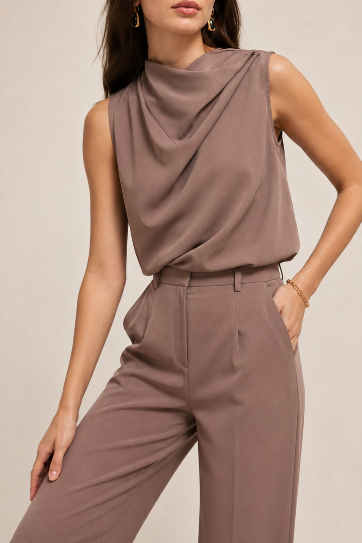 Women's Elegant Sleeveless Draped Top