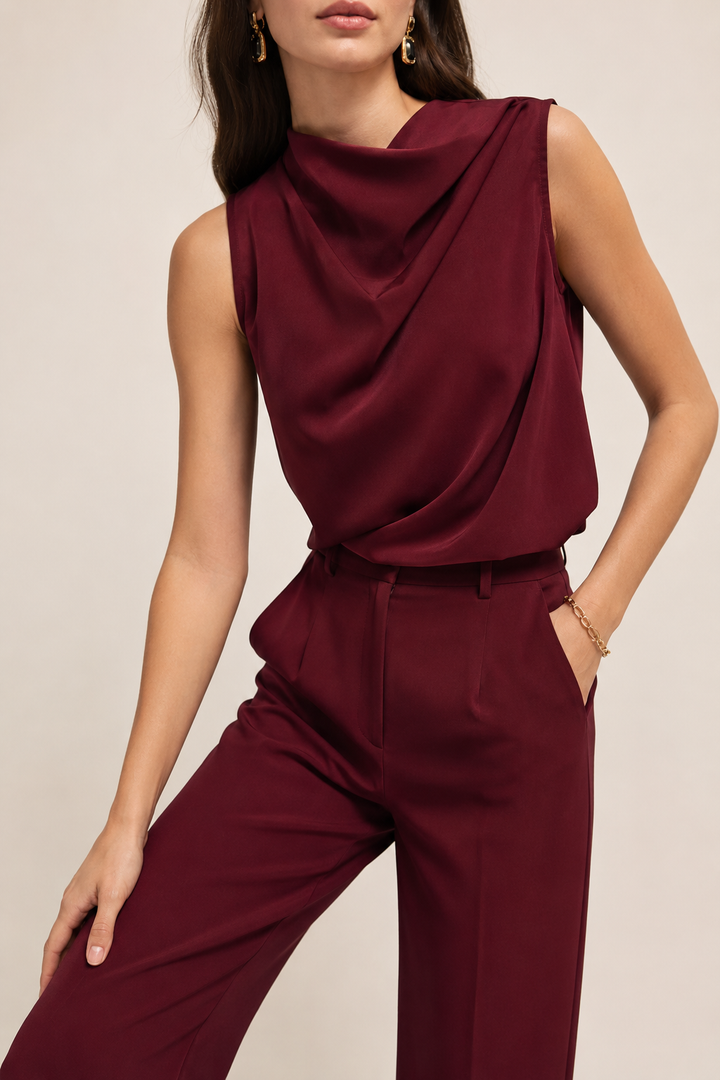 Women's Elegant Sleeveless Draped Top