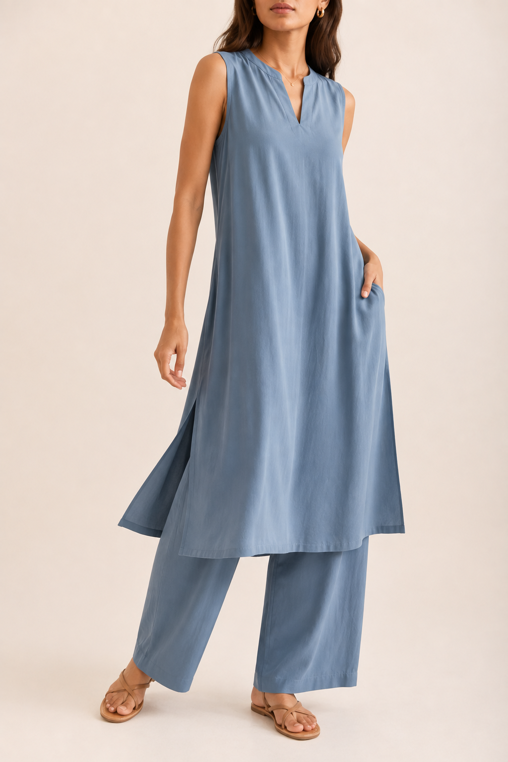 Women's Lightweight Sleeveless Midi Dress