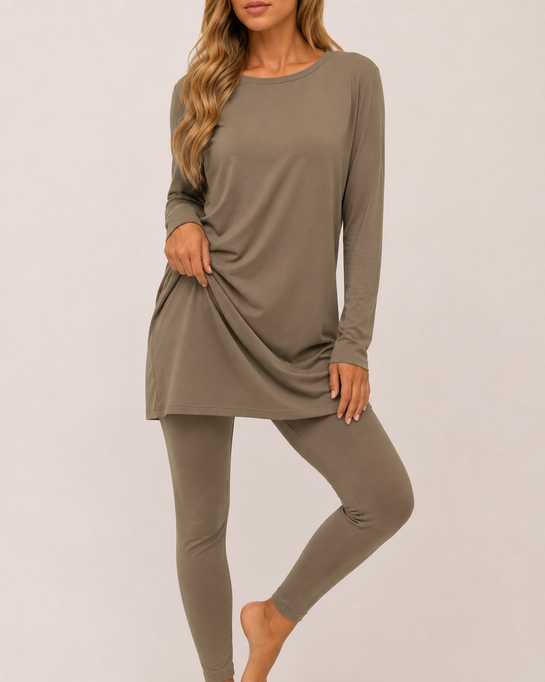 Women's Relaxed Long Sleeve Mini Dress