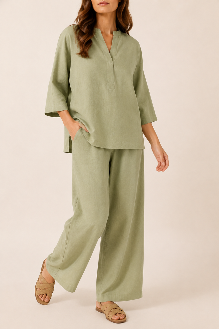Women's Elegant Two Piece Top and Trouser Set