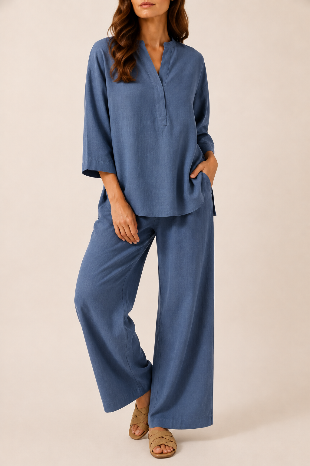 Women's Elegant Two Piece Top and Trouser Set