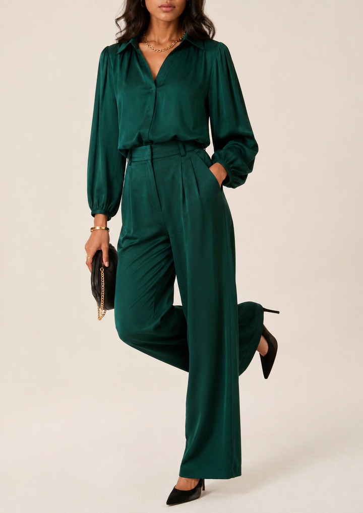 Women's Chic Blouse and Trouser Set