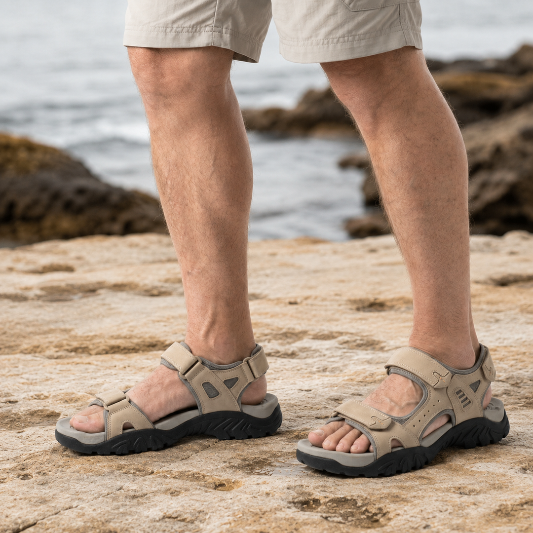 Men's Beach Walking Sandals with Adjustable Straps