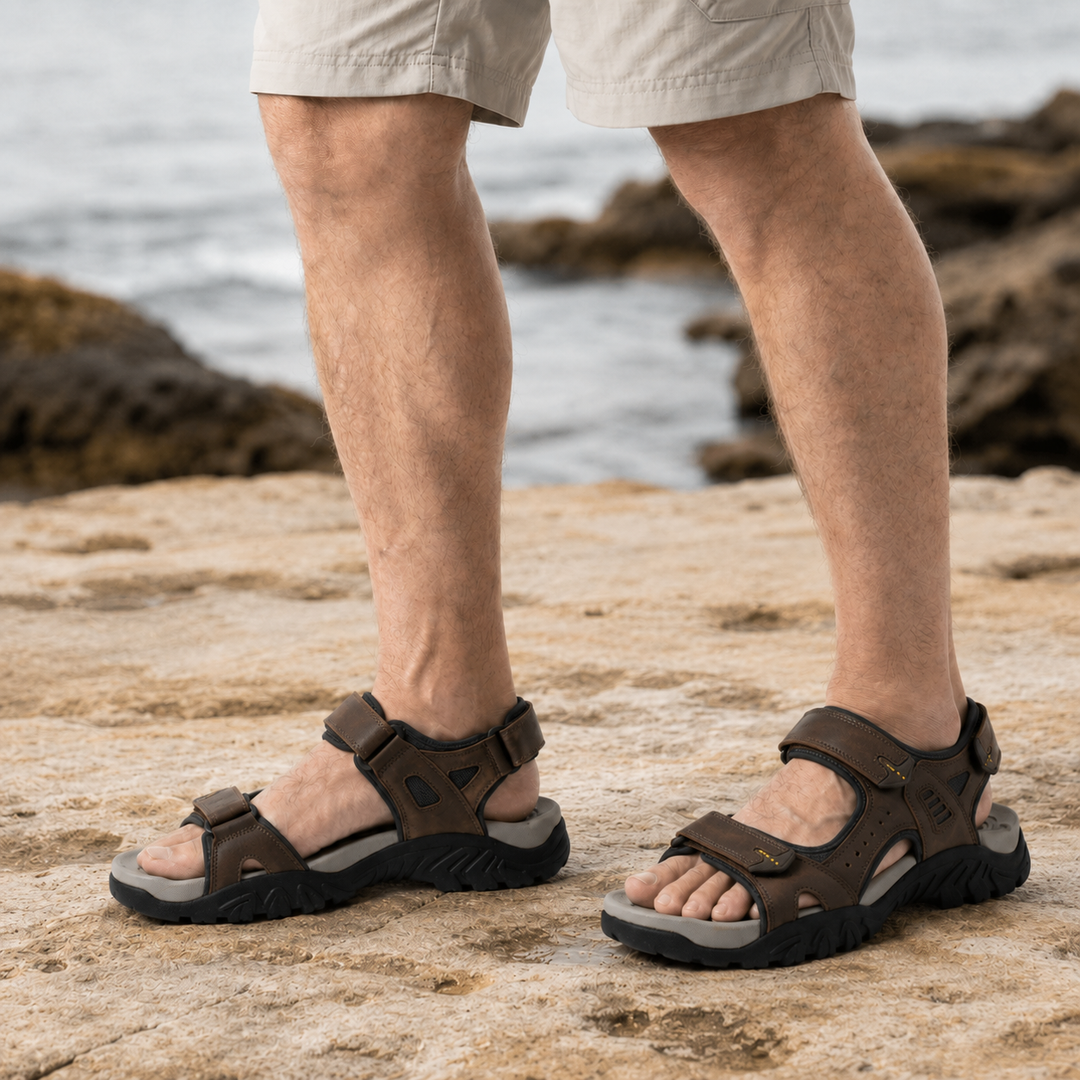 Men's Beach Walking Sandals with Adjustable Straps