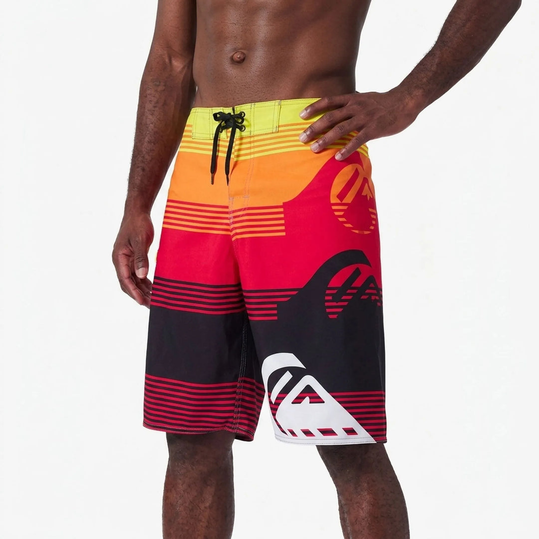 Men's Graphic Print Knee-Length Board Shorts for Surfing