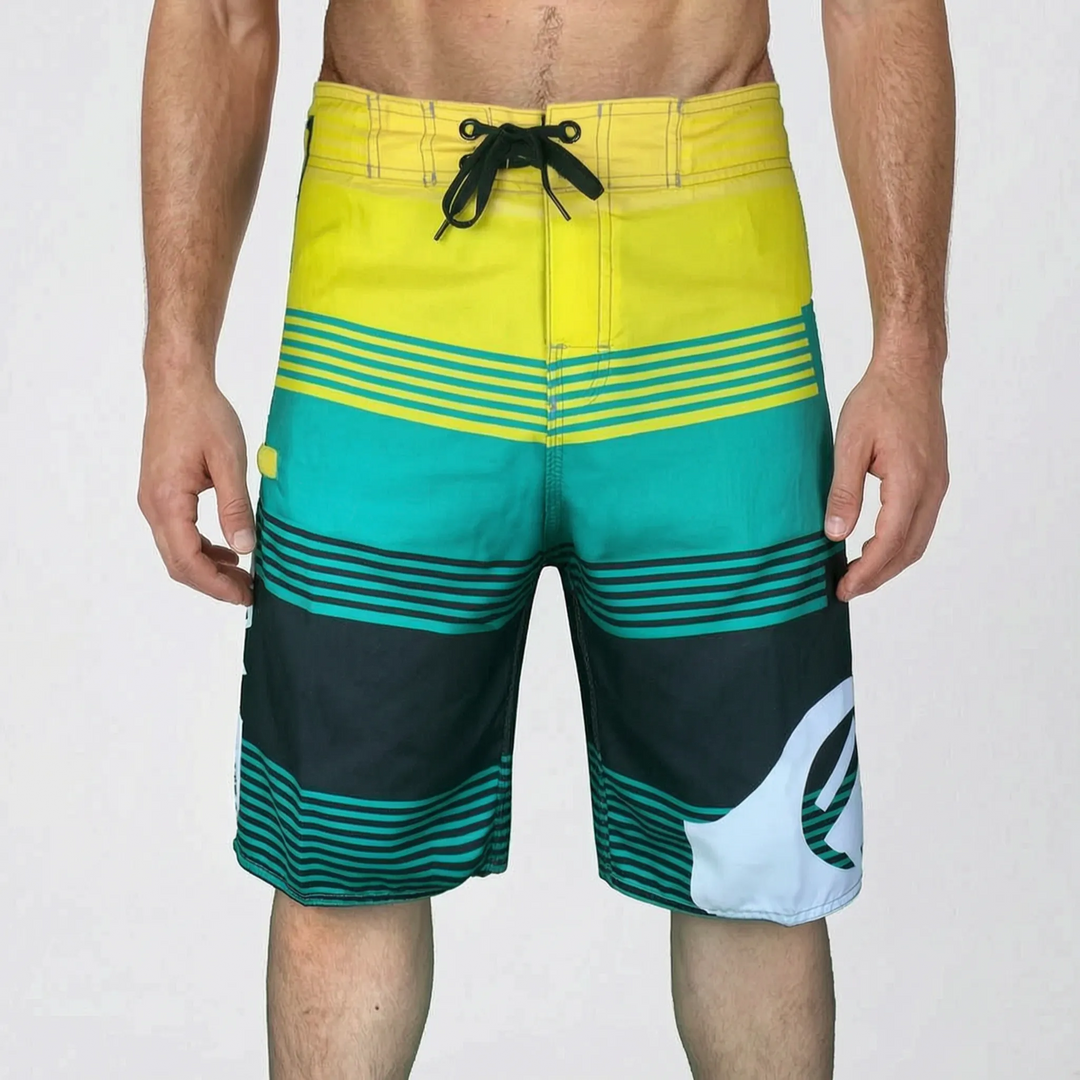 Men's Graphic Print Knee-Length Board Shorts for Surfing
