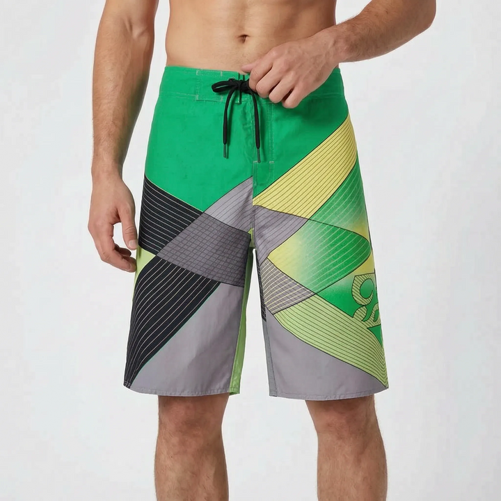 Men's Graphic Print Knee-Length Board Shorts for Surfing