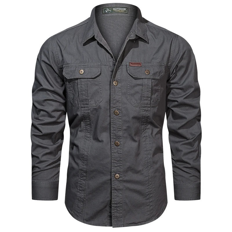 Men's Lightweight Utility Shirt with Flap Chest Pockets
