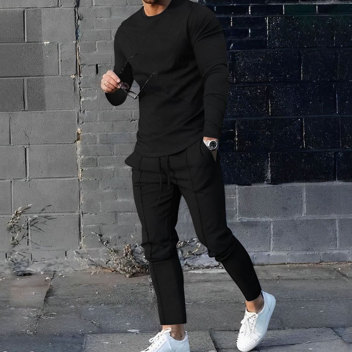 Men's Lightweight Long Sleeve Top and Jogger Pants Set