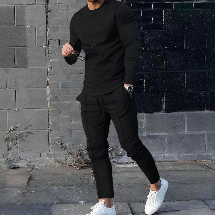 Men's Lightweight Long Sleeve Top and Jogger Pants Set