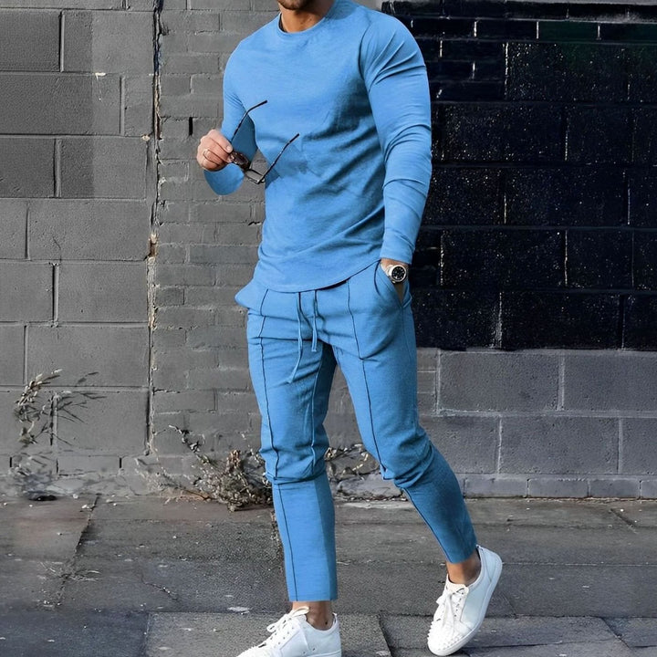 Men's Lightweight Long Sleeve Top and Jogger Pants Set