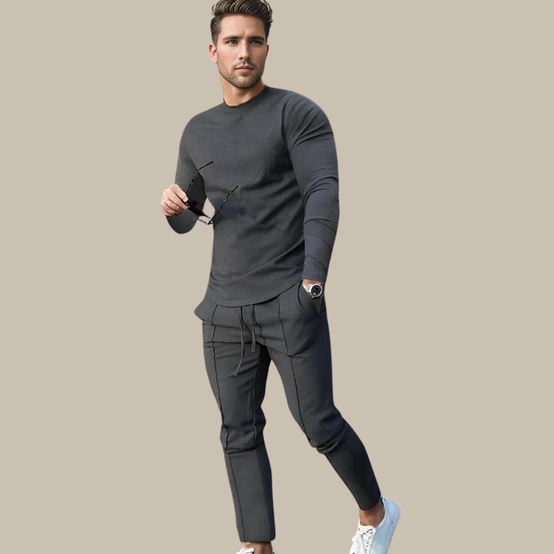 Men's Lightweight Long Sleeve Top and Jogger Pants Set