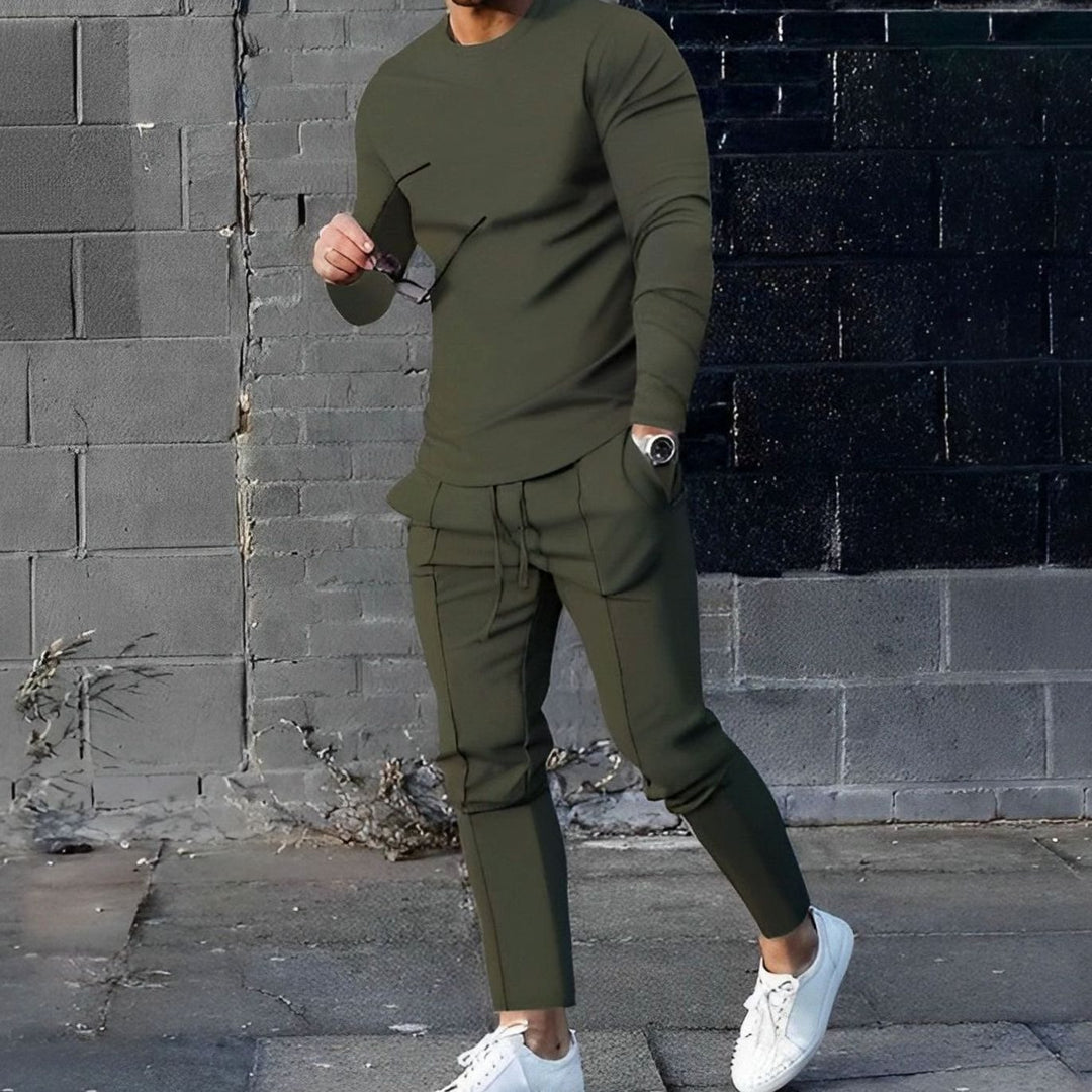 Men's Lightweight Long Sleeve Top and Jogger Pants Set