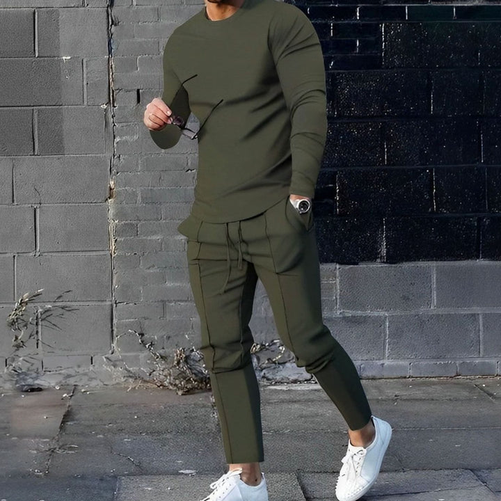 Men's Lightweight Long Sleeve Top and Jogger Pants Set