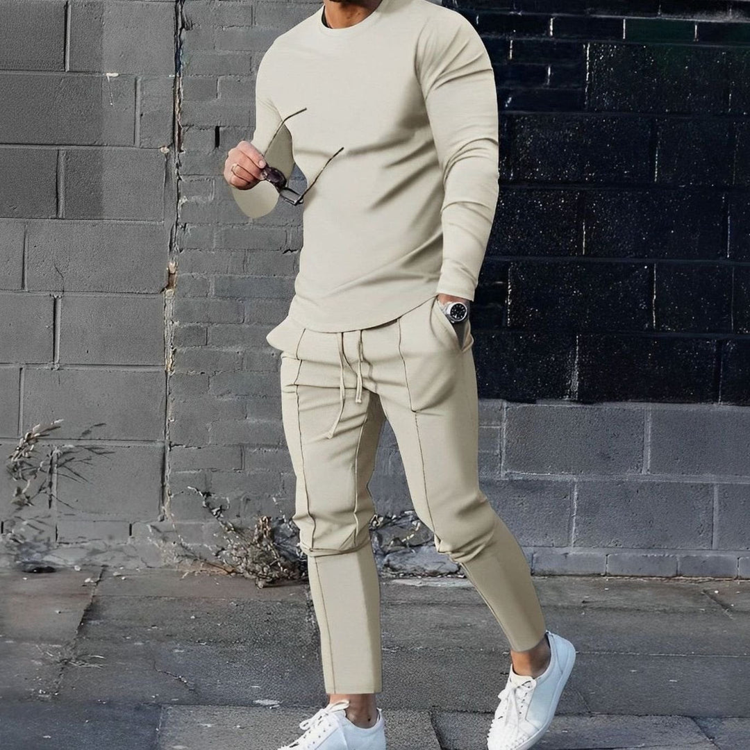 Men's Lightweight Long Sleeve Top and Jogger Pants Set