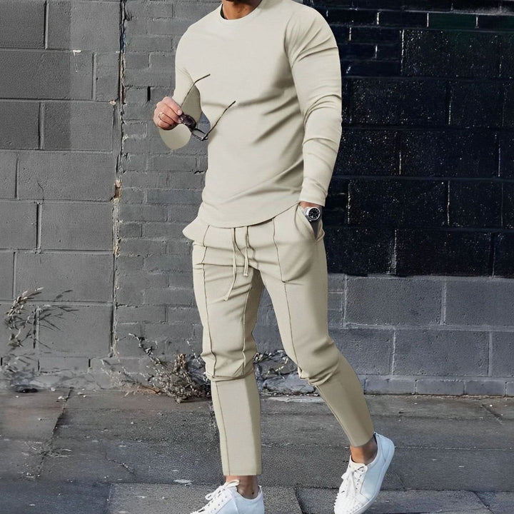 Men's Lightweight Long Sleeve Top and Jogger Pants Set