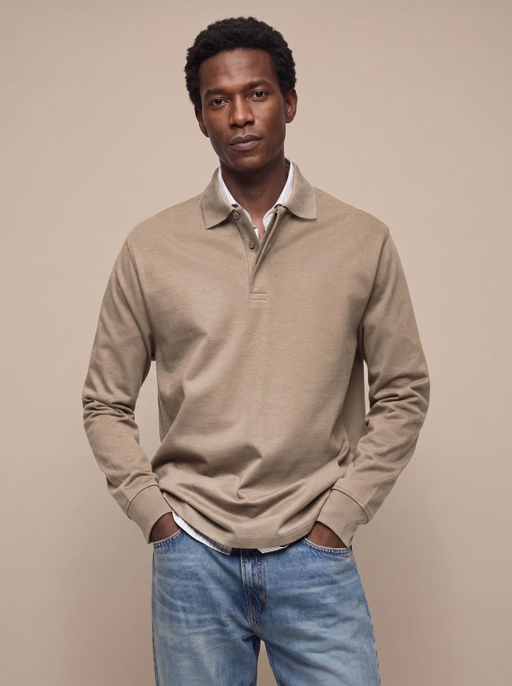 Men's Lightweight Long Sleeve Polo Shirt