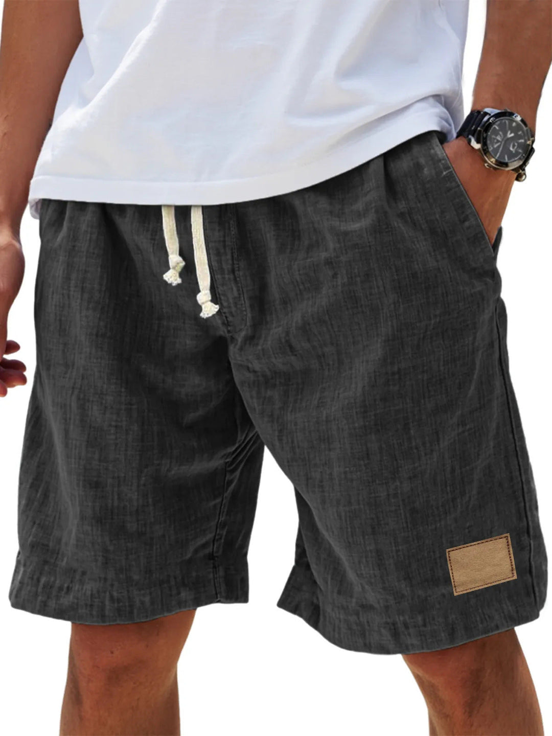 Men's Lightweight Denim-Look Drawstring Shorts