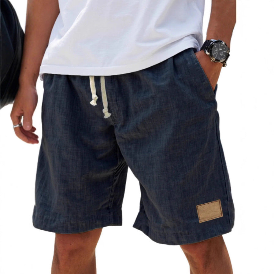 Men's Lightweight Denim-Look Drawstring Shorts