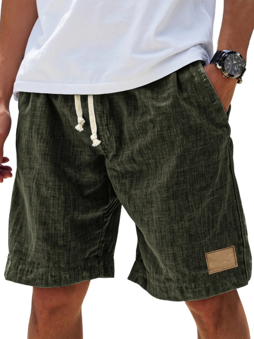 Men's Lightweight Denim-Look Drawstring Shorts