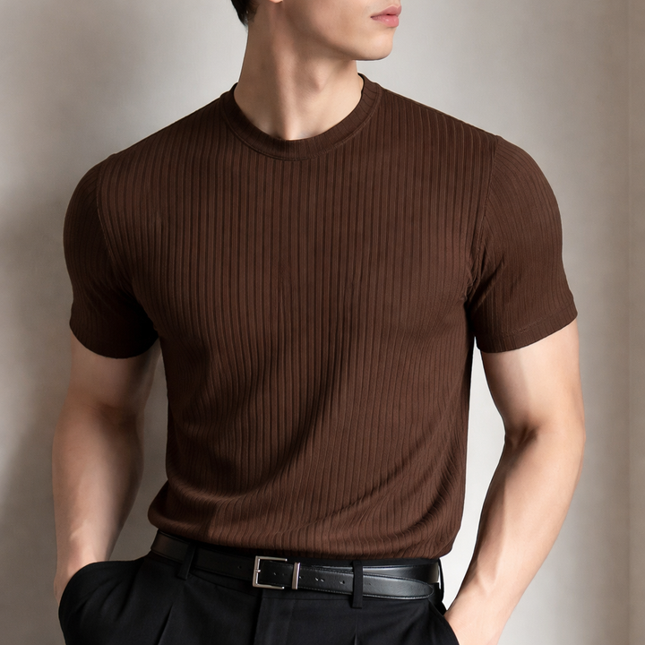 Men's Lightweight Ribbed Slim Fit T-Shirt
