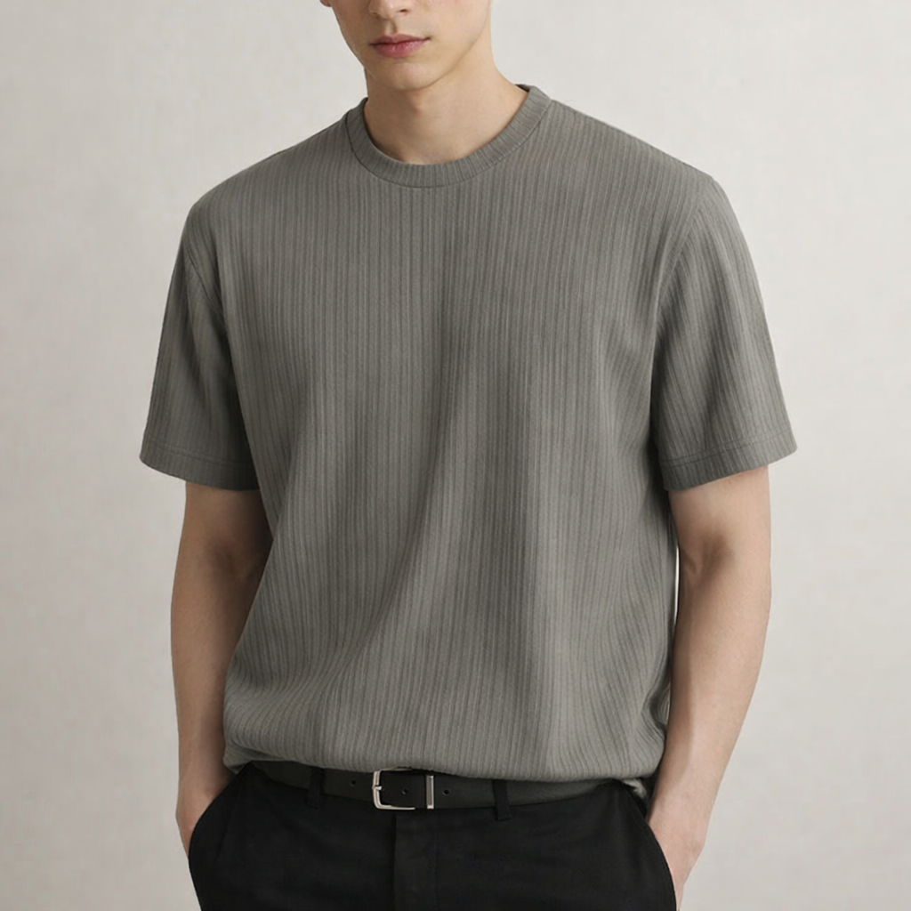 Men's Lightweight Ribbed Slim Fit T-Shirt
