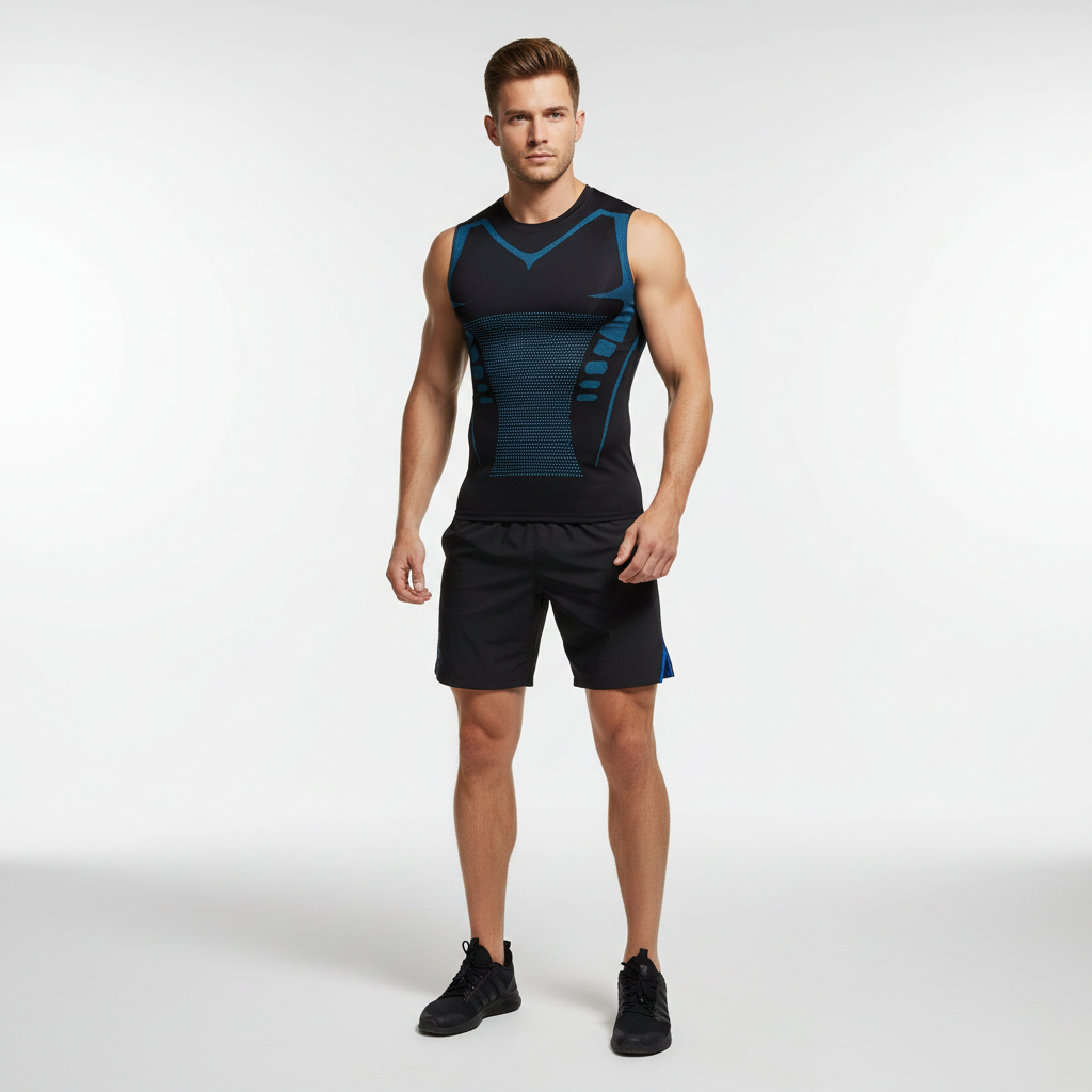 Men's Breathable Sleeveless Compression Gym Singlet