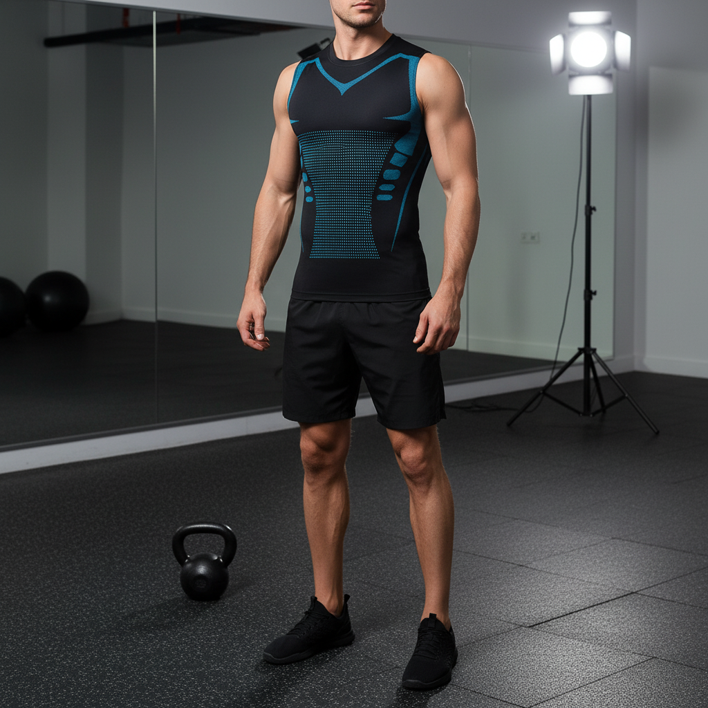 Men's Breathable Sleeveless Compression Gym Singlet