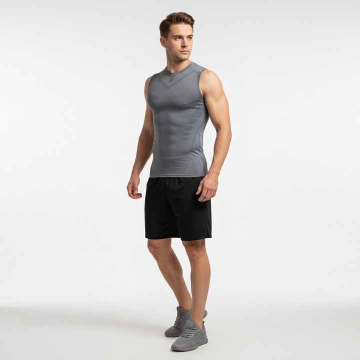 Men's Breathable Sleeveless Compression Gym Singlet