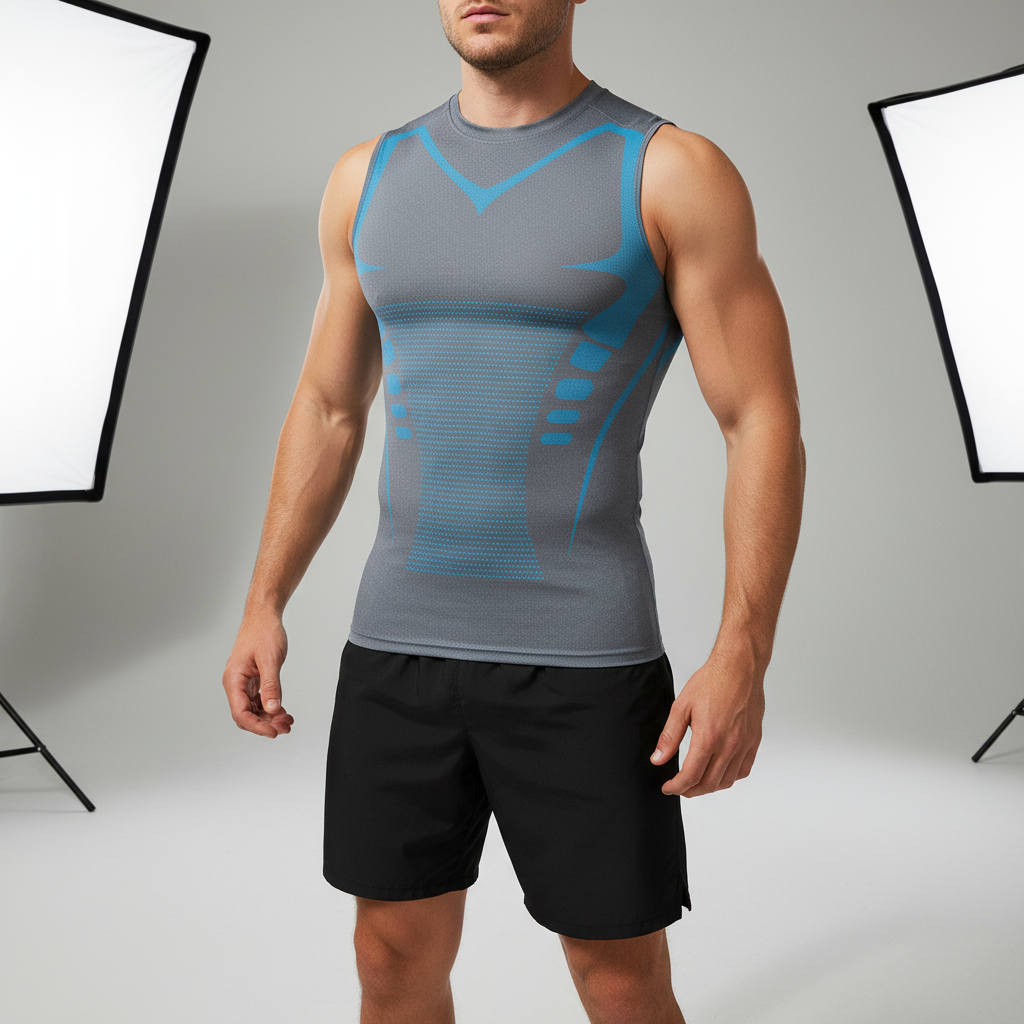 Men's Breathable Sleeveless Compression Gym Singlet