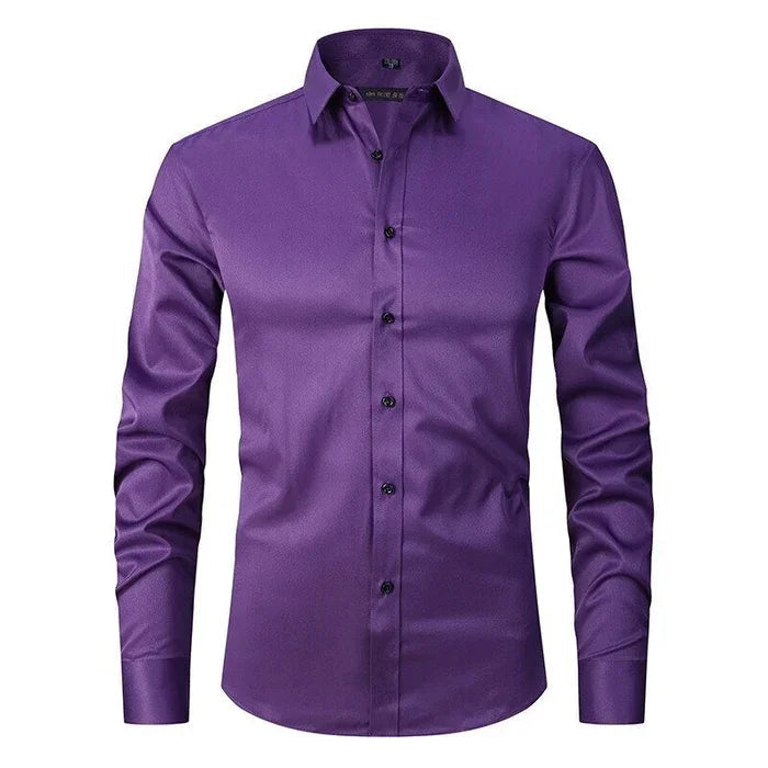 Men's Lightweight Slim Fit Long Sleeve Dress Shirt