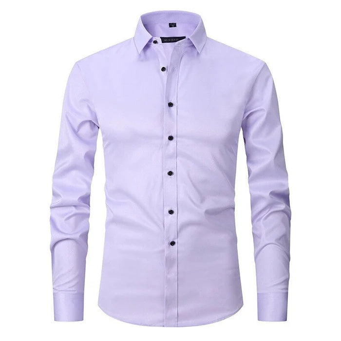 Men's Lightweight Slim Fit Long Sleeve Dress Shirt