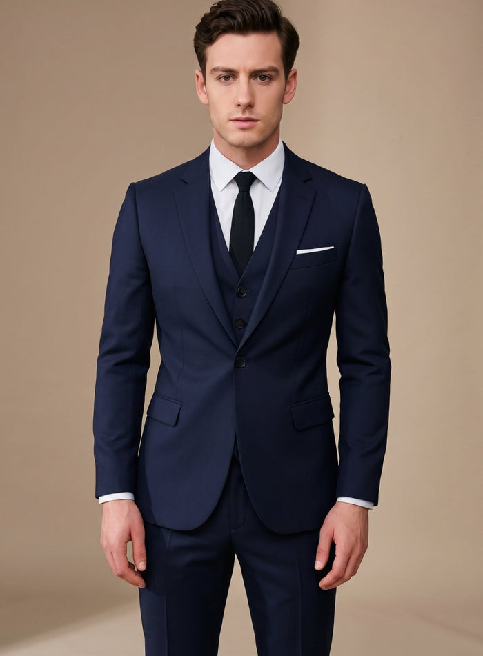 Men's Slim Fit Three-Piece Wedding Guest Suit
