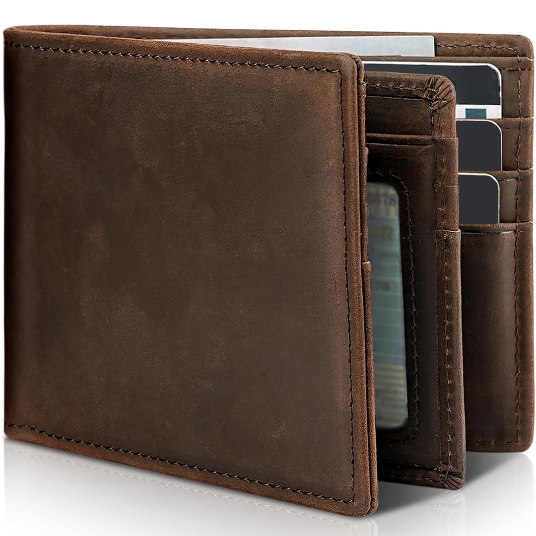 Men's RFID Bifold Travel Wallet with 13 Card Slots