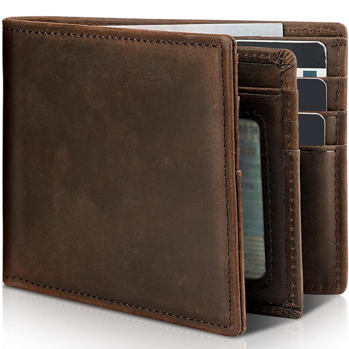 Men's RFID Bifold Travel Wallet with 13 Card Slots