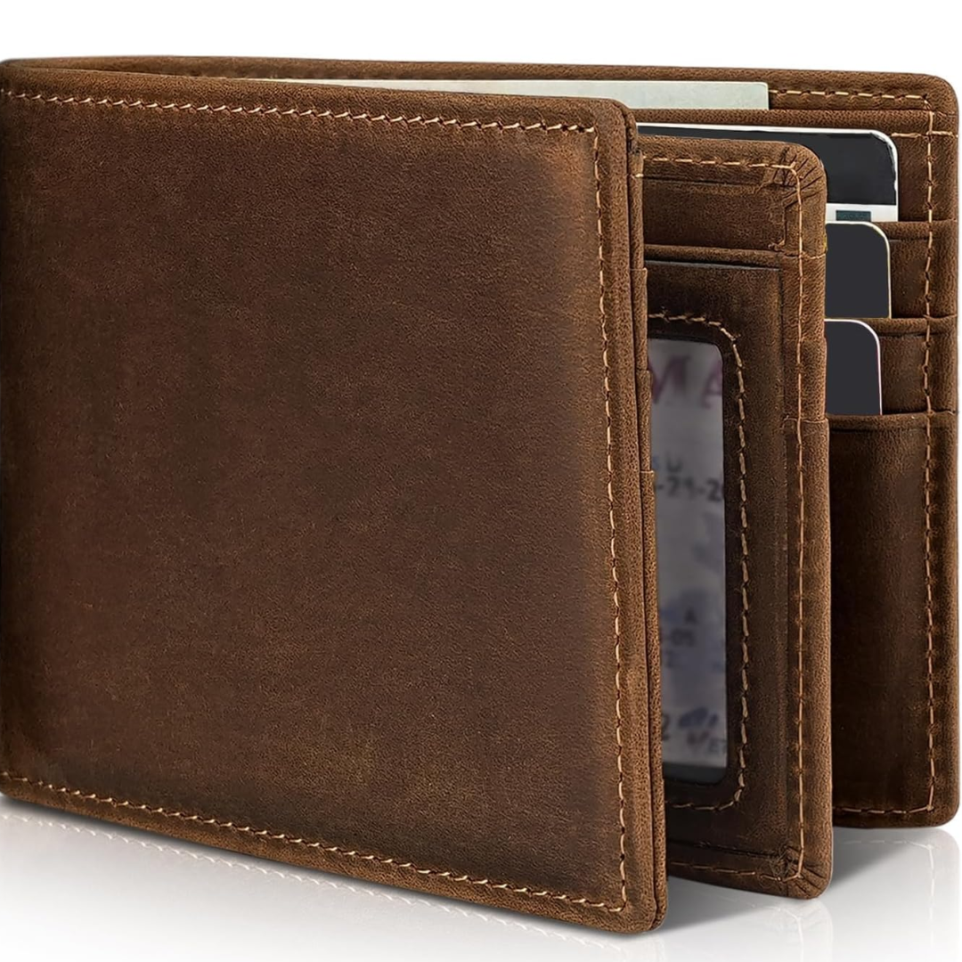 Men's RFID Bifold Travel Wallet with 13 Card Slots