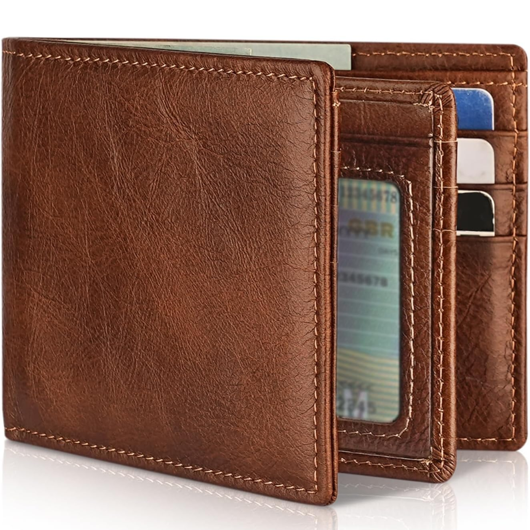 Men's RFID Bifold Travel Wallet with 13 Card Slots