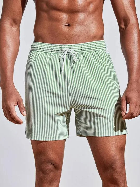 Men's Lightweight Pastel Stripe Swim Shorts