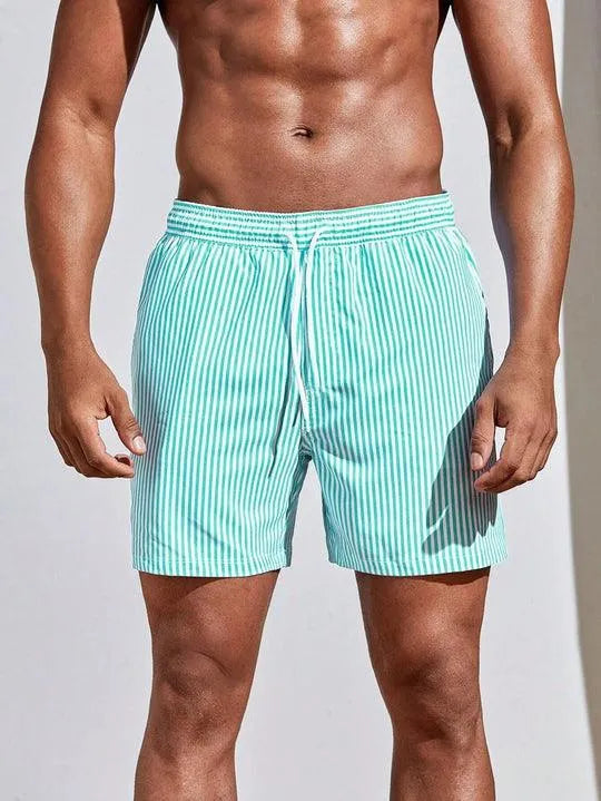Men's Lightweight Pastel Stripe Swim Shorts