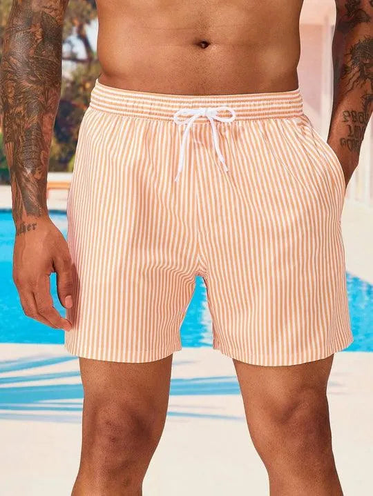 Men's Lightweight Pastel Stripe Swim Shorts