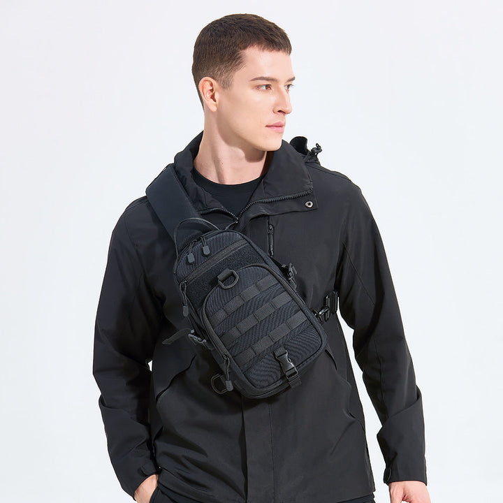 Men's Lightweight Tactical Sling Crossbody Bag in Black