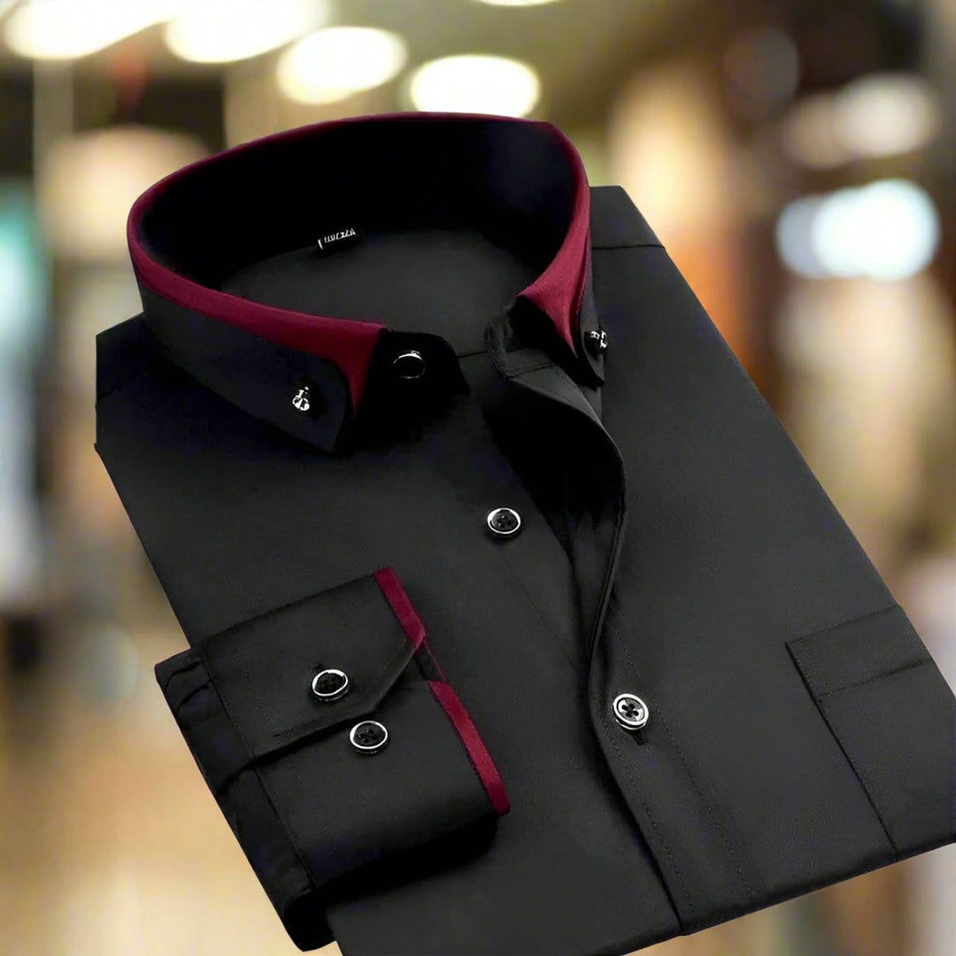 Men's Lightweight Tailored Shirt with Contrast Collar and Cuffs