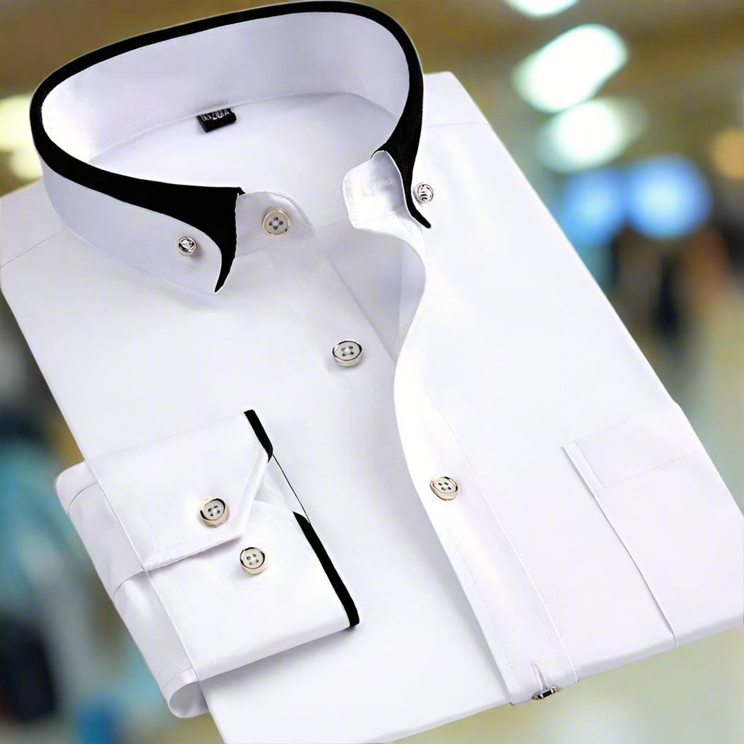 Men's Lightweight Tailored Shirt with Contrast Collar and Cuffs