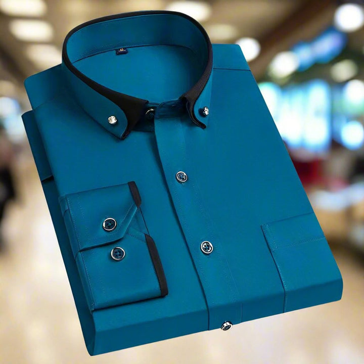 Men's Lightweight Tailored Shirt with Contrast Collar and Cuffs