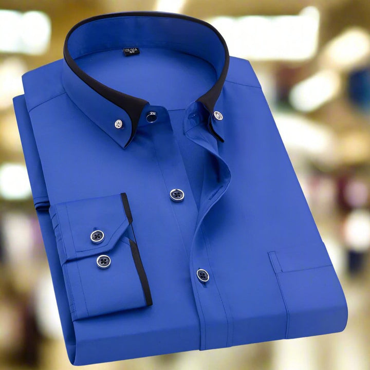 Men's Lightweight Tailored Shirt with Contrast Collar and Cuffs