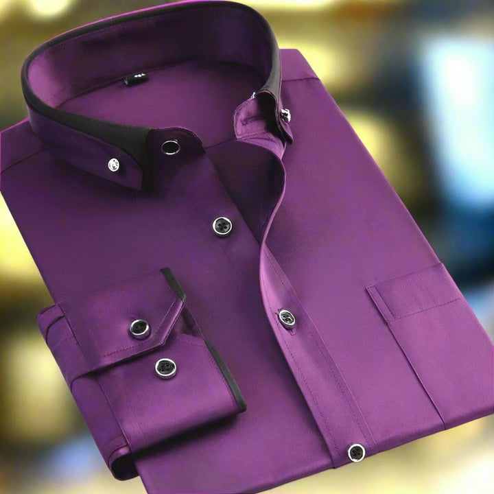 Men's Lightweight Tailored Shirt with Contrast Collar and Cuffs