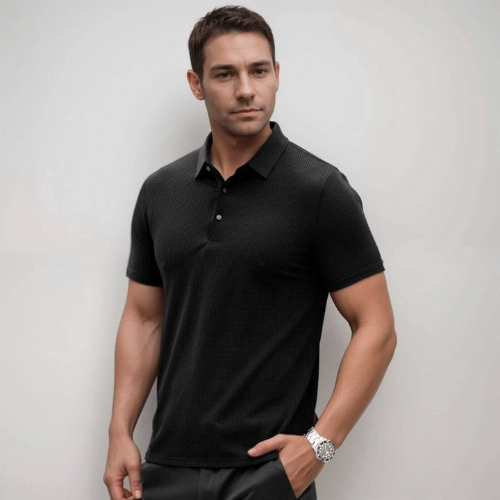 Men's Lightweight Basketweave Knit Polo Shirt